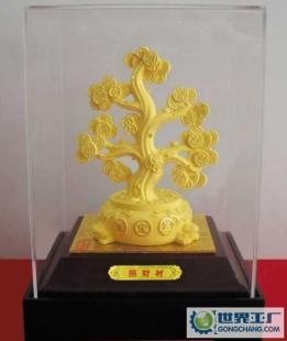 絨沙金工藝禮品招財(cái)樹(shù) 精美工藝與吉祥寓意的完美結(jié)合